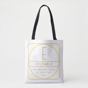 Bolsa Tote Modelo de Design retromoderno editável Dourado e b