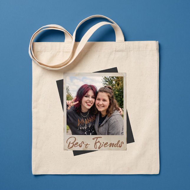 Bolsa Tote Modelo de Foto de Melhores Amigos Polaroid (Criador carregado)