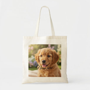 Bolsa Tote Modelo de foto de nome de animal de estimação simp