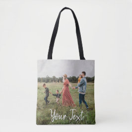 Bolsa Tote Modelo de Foto Personalizada e Texto Personalizado
