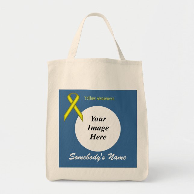 Bolsa Tote Modelo de Friso Amarelo Padrão por Kenneth Yoncich (Frente)