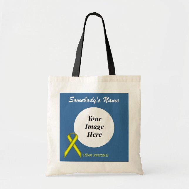 Bolsa Tote Modelo de Friso Amarelo Padrão por Kenneth Yoncich (Frente)