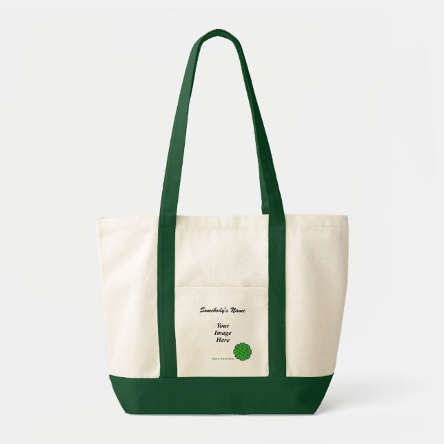 Bolsa Tote Modelo de Friso Verde (Frente)