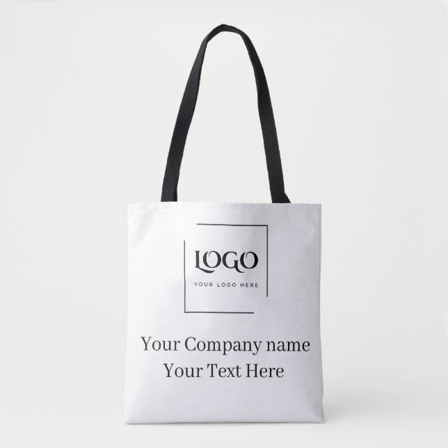 Bolsa Tote Modelo de logotipo personalizado elegante (Frente)