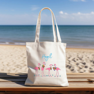 Bolsa Tote Modelo de Nome de Flamingos Presente de Dama de Ho