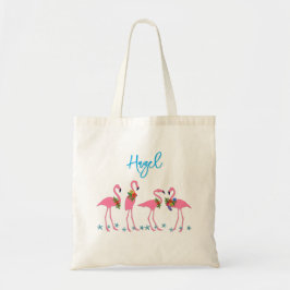 Bolsa Tote Modelo de Nome de Flamingos Presente de Dama de Ho