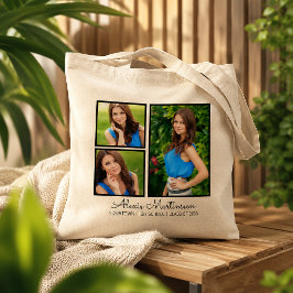 Bolsa Tote Modelo de sacola de mão com três fotos de formatur