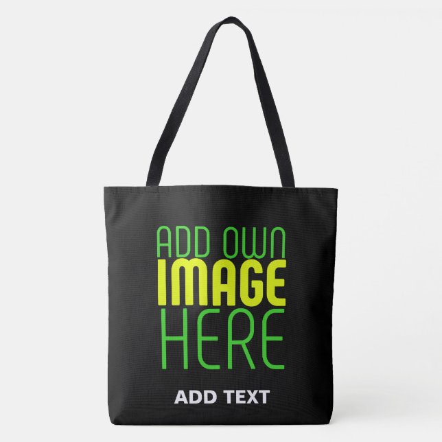 BOLSA TOTE MODELO DE TEXTO DE IMAGEM NEGRA SIMPLES EDITÁVEL M (Frente)