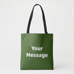 Bolsa Tote Modelo de Texto de Mensagem Verde e Branco Simples