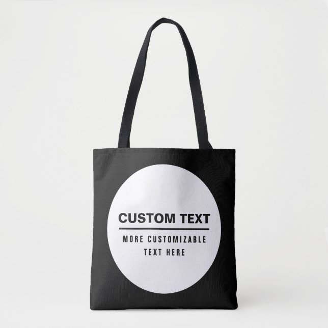 Bolsa Tote Modelo de texto personalizável simples e negrito (Frente)