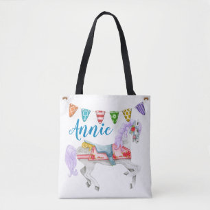 Bolsa Tote Modelo do costume do cavalo do carrossel