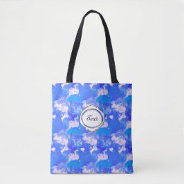Bolsa Tote Modelo do padrão do ventilador do tipo azul