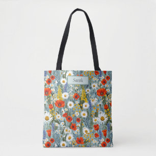 Bolsa Tote Modelo Fofo Chic Flores Boho Personalizado