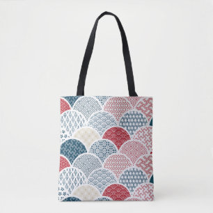 Bolsa Tote modelo geométrico tradicional kimono sketc