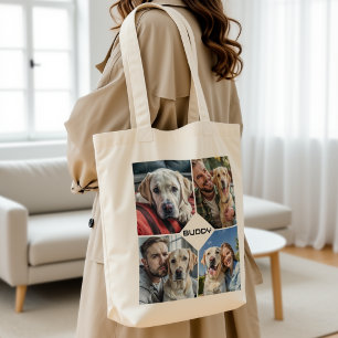 Bolsa Tote modelo personalizado de colagem de fotos de cão