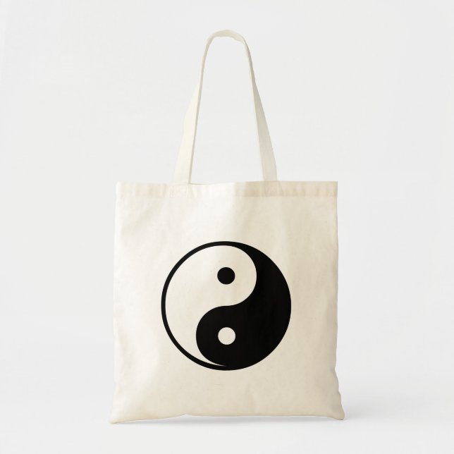 Bolsa Tote Modelo preto e branco da ilustração de Yin Yang (Frente)