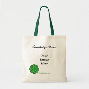 Bolsa Tote Modelo verde da fita da flor por Kenneth Yoncich