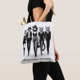 Bolsa Tote Modelos de Gato de Passarela Caminhando na Passare