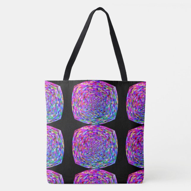 Bolsa Tote MODERN abstract draw in-light-pink-black-blue (Frente)