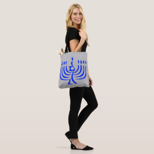 Bolsa Tote Modern Blue Menorah