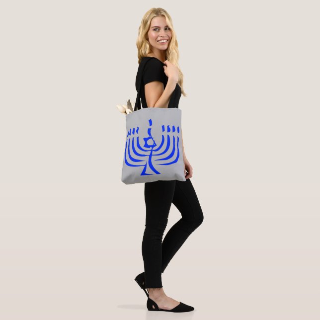 Bolsa Tote Modern Blue Menorah (No(a) Modelo)