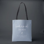 Bolsa Tote Modern Boho Calliografia Dusty Blue Bridesmaid<br><div class="desc">Modern Boho Calliographic Dusty Blue Bridesmaid Tote Bag</div>