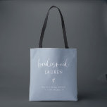 Bolsa Tote Modern Boho Calliografia Dusty Blue Bridesmaid<br><div class="desc">Modern Boho Calliographic Dusty Blue Bridesmaid Tote Bag</div>