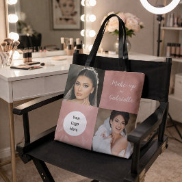 Bolsa Tote Modern Botanical Soft Pink Boho Photo Script Logo