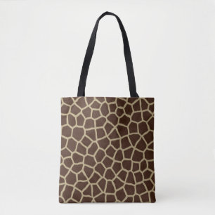 Bolsa Tote Modern Brown Beige Giraffe Animal Geométrico Impre