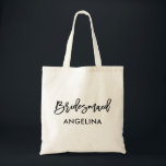 Bolsa Tote Modern Brush Script Trendy Bridesmaid<br><div class="desc">Brag Tote do Bridesmaid do Script de Pincel de Tendência Moderna</div>