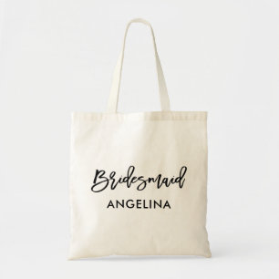 Bolsa Tote Modern Brush Script Trendy Bridesmaid