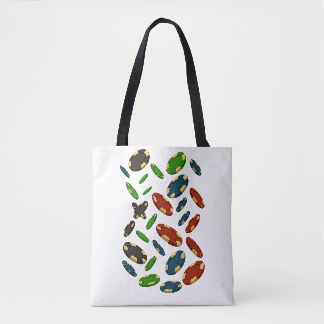 Bolsa Tote "Modern Casino Chips 3D Art Design" (Frente)