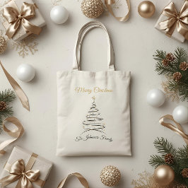 Bolsa Tote Modern Elegant Minimal Christmas Tree Tote Bag
