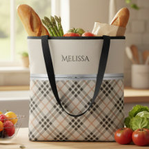 Modern Farmhouse Beige Plaid Pattern