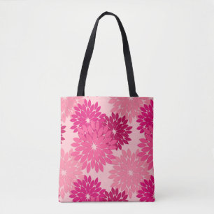 Bolsa Tote Modern Floral Kimono Impressão, cor-de-rosa