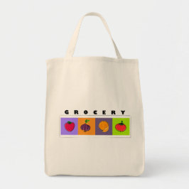 Bolsa Tote Modern Minimal Fruits and Veggies Illustration