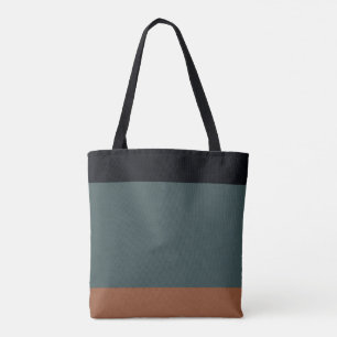 Bolsa Tote Modern Minimalist Tri-Tone: Charcoal, Slate, and O