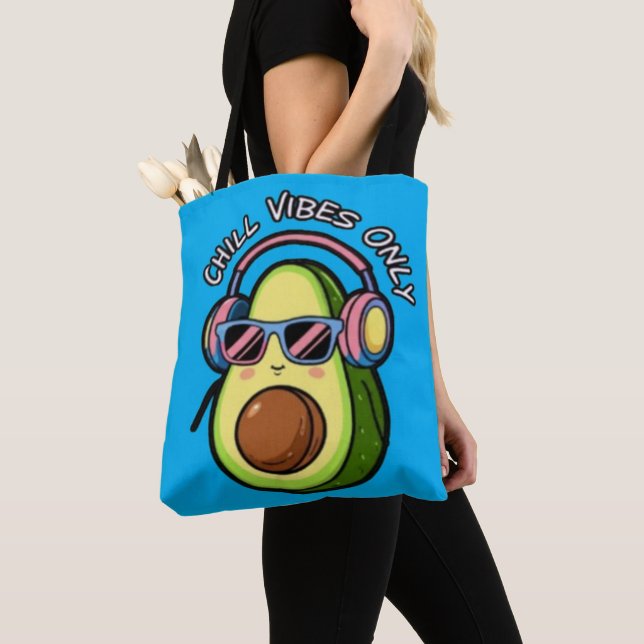 Bolsa Tote Modern Minimalist Typography Chill Vibes Only (Close Up)