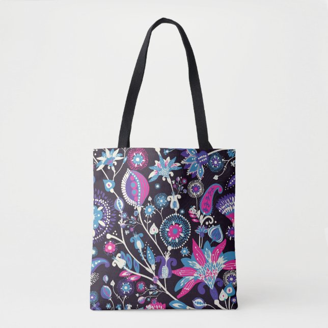 Bolsa Tote Modern paisley: padrão oriental tradicional. (Frente)