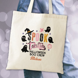 Bolsa Tote Modern Pink Black Spooktacular Halloween Boo Crew