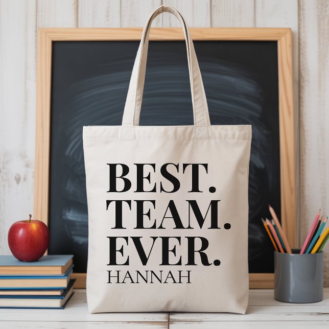 Bolsa Tote Modern Script Custom Tote Bag for Teachers & Teams (Custom Tote Bag Gift for Work Besties Office Team, Modern Custom Tote Bag for Teachers and Teams)