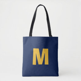 Bolsa Tote Modern stylish yellow& blue monogram initial 