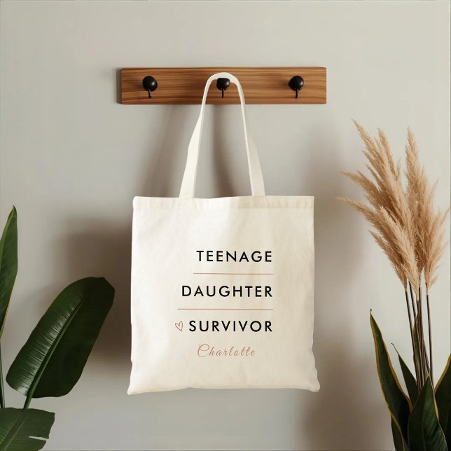 Bolsa Tote Modern Teen Daughter Survivor Personalized (Criador carregado)