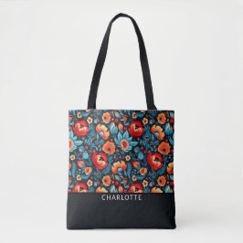 Bolsa Tote Modern Trendy Girly Wildflower Personalizado Bohem