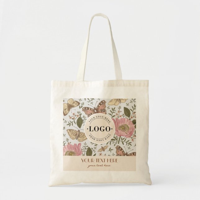 Bolsa Tote Modern Trendy Wildflower Floral Monograma Botânico (Frente)