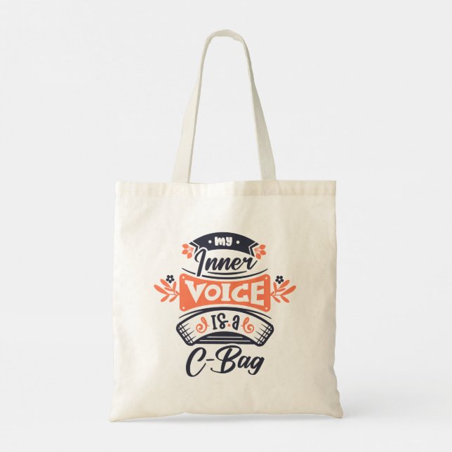 Bolsa Tote Modern Typography funny Quotes (Verso)