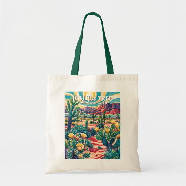 Bolsa Tote Modern Van Gogh Joshua Tree Cholla Cactus Garden (Frente)