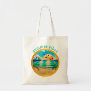 Bolsa Tote Moderna Floresta Tropical de Palmeiras Sunset