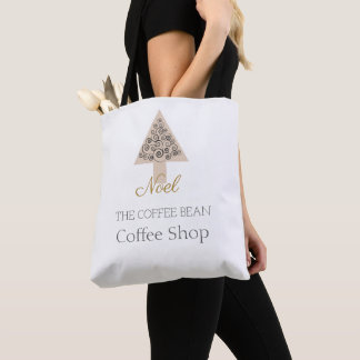 Bolsa Tote Moderna Marca de Negócios de Cafeteria de Natal