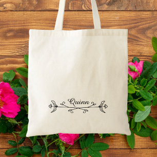 Bolsa Tote Moderna Tipografia de Roteiro Minimalista Simples 